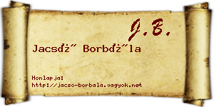 Jacsó Borbála névjegykártya